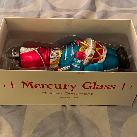 Vintage Department 56 Mercury Glass Soldier Holiday Christmas Ornament - Picture 3 of 5